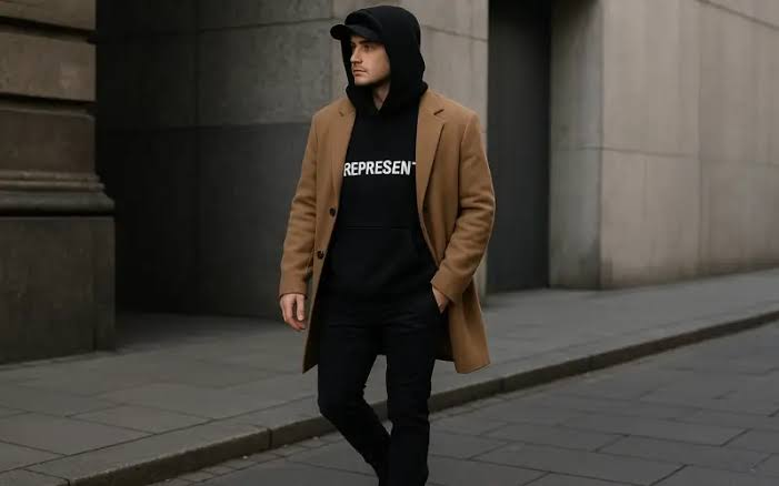Zip up hoodies streetwear outfit inspiration shown through layered casual styling